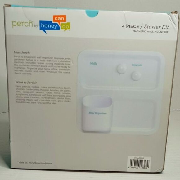 Perch By Honey Can Do 4 Piece Starter Kit New Magnetic Wall Mount Kit - Picture 3 of 7